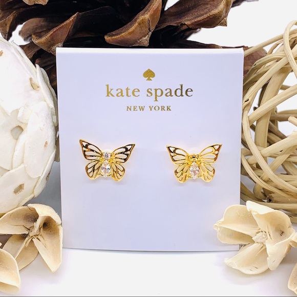 Kate Spade Diamond Stud Butterfly Earrings - Picture 2 of 7
